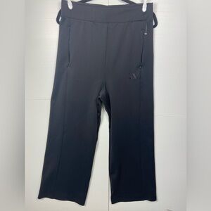 Adidas Black Wide Leg Athletic Pants Women’s M Zip Pockets Stretch NWOT